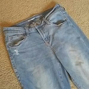 Lightly Distressed Light Blue Jeans